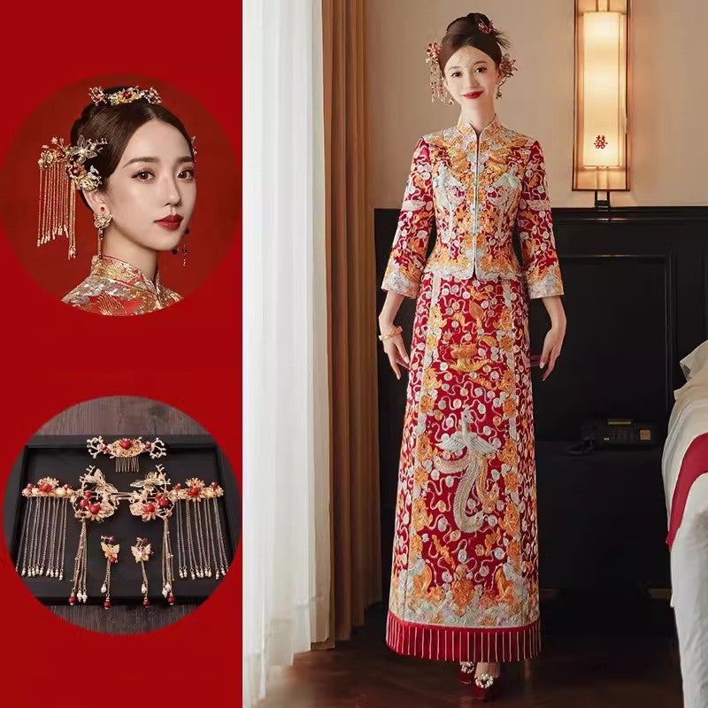 Wufu Qungua Traditional Bridal Dress - OurLittleStory