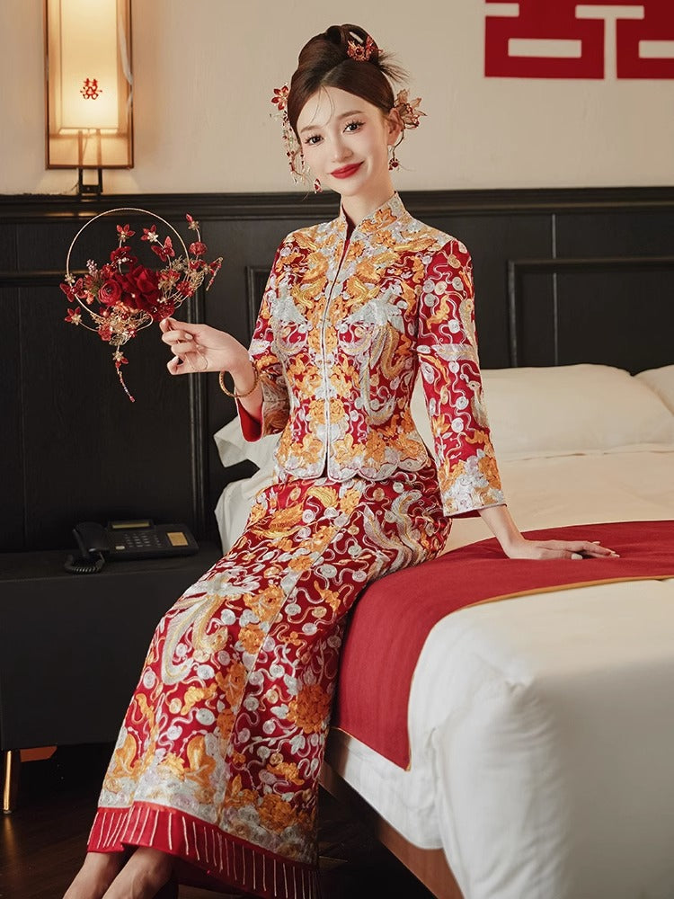 Wufu Qungua Traditional Bridal Dress - OurLittleStory